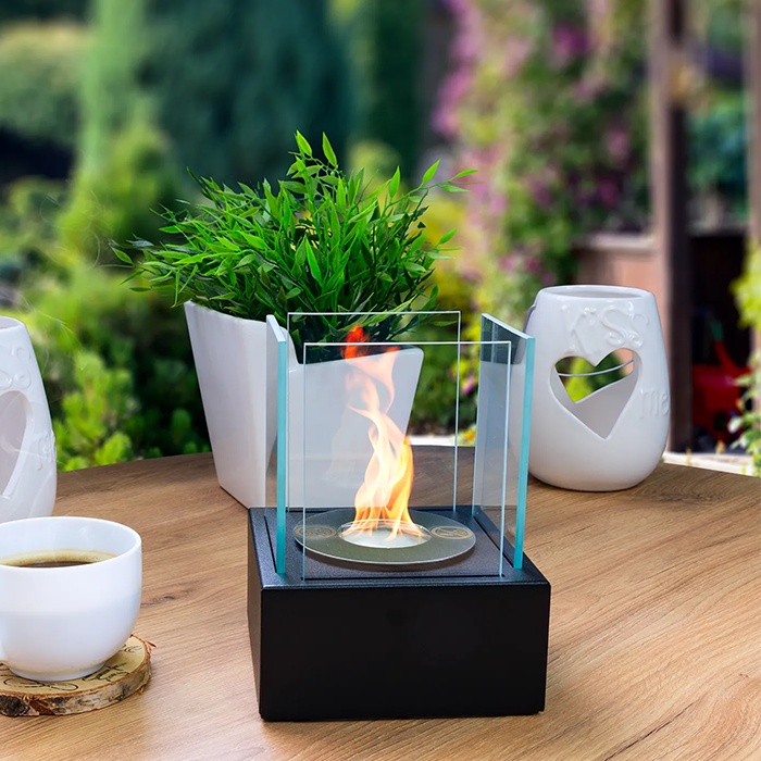 NOVAFLAME - Freestanding Bio-Fireplace Smart black structural matte