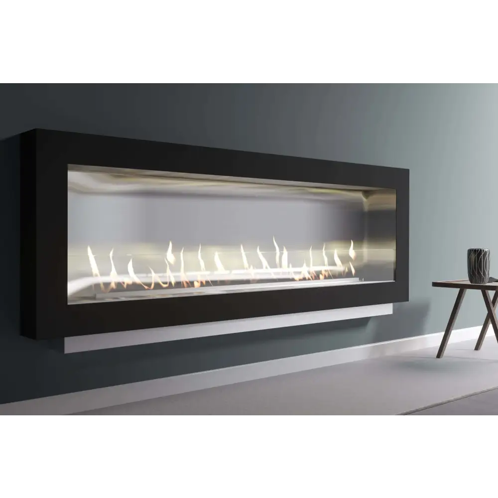 H&S Flueless Gas Fireplace, Black